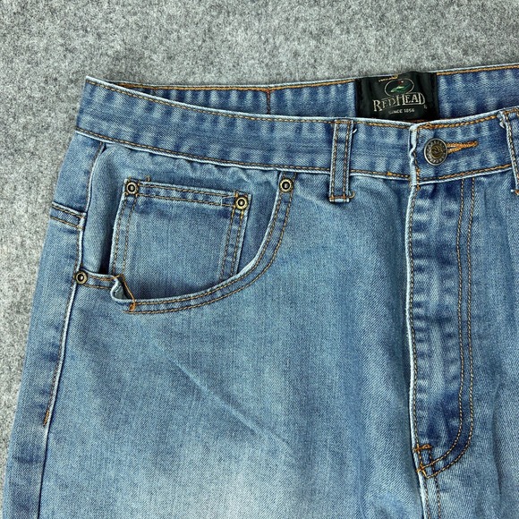 Redhead Jeans Mens‎ 34 X 34 Blue Straight Leg Faded Denim Pants VTG 90s Outdoors - Picture 3 of 12